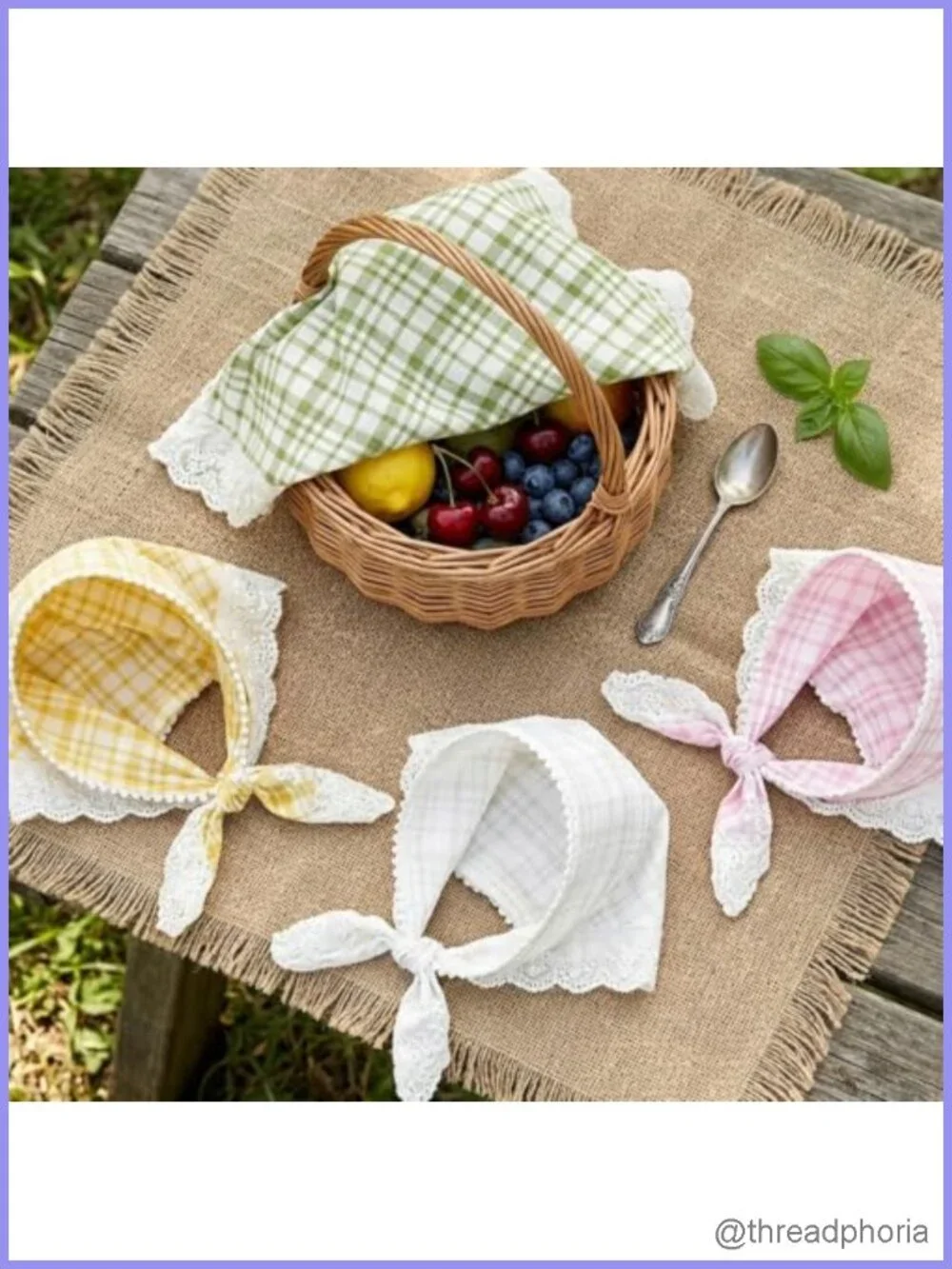 4 PCS Lace Hair Scarf Bandana for Women Non-Slip Head Kerchief Spring Summer